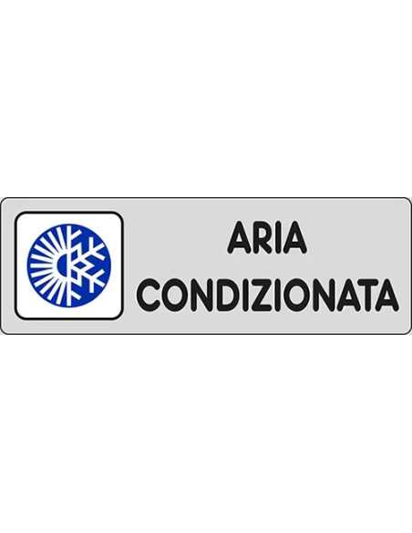 SEGNALETICA ADESIVA ARGENTO 'ARIA CONDIZIONATA' - STAMPLAST | Utensili Store