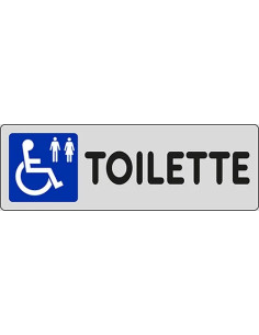 SEGNALETICA ADESIVA ARGENTO TOILETTE DISABILE - STAMPLAST