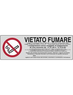 SEGNALETICA ADESIVA ARGENTO "VIETATO FUMARE" - STAMPLAST