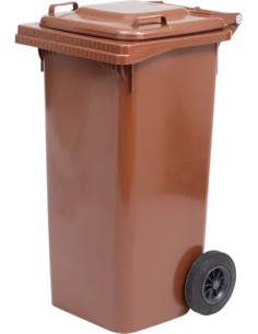 BIDONE X RIFIUTI C/RUOTE 120LT MARRONE - ICS