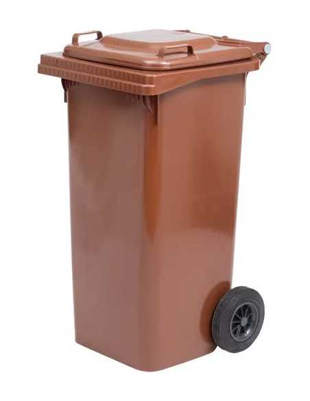 BIDONE X RIFIUTI C/RUOTE 120LT MARRONE - ICS | Utensili Store