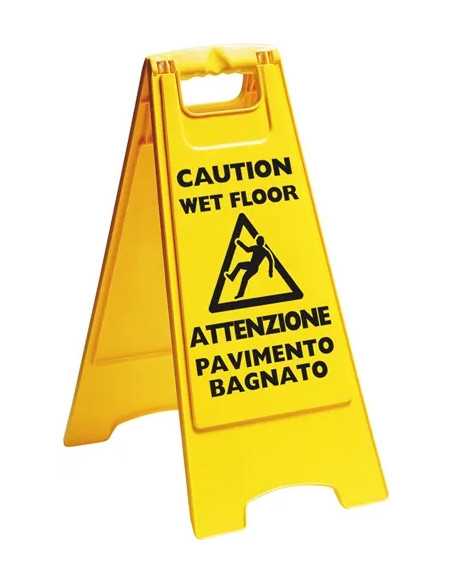 CARTELLO PIEGHEVOLE PAVIMENTO BAGNATO - APEX | Utensili Store