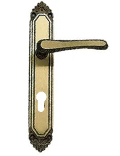 MANIGLIA CON PLACCA F.YALE "EXPORT" BRONZATA - Senza Marca