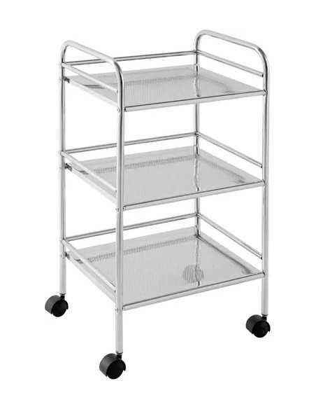 CARRELLO 3 PIANI CROMATO CON RUOTE - FERIDRAS | Utensili Store