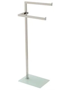 PIANTANA PORTA ASCIUGAMANI ACCIAIO CROMATO CON BASE IN VETRO - FERIDRAS