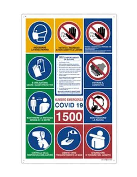 SEGNALETICA CANTIERE 11 SIMBOLI COVID-19 IN POLIONDA - Senza Marca | Utensili Store