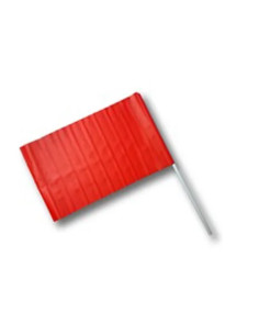 BANDIERA SEGNALETICA IN PVC ROSSA DOUBLE FACE MANICO PLASTICA - Senza Marca