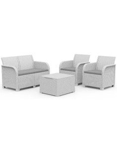 SALOTTO RESINA 2 POSTI BIANCO KETER ROSALIE LOUNGE SET - KETER