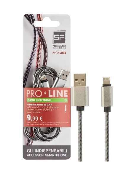 CAVO SMARTPHONE USB LIGHTNING 1MT METALLICO GREY PROLINE BLISTER - SF-SOLUTIONS | Utensili Store