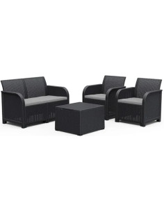 SALOTTO RESINA 2 POSTI GRAFITE KETER ROSALIE SET - KETER