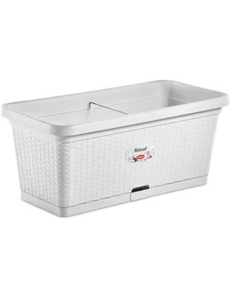 FIORIERA NATURAL BIANCO CON RISERVA ACQUA STEFANPLAST - STEFANPLAST | Utensili Store