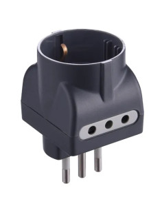 ADATTATORE TRIPLO SCHUKO 10A GRIGIO - ELECTRALINE