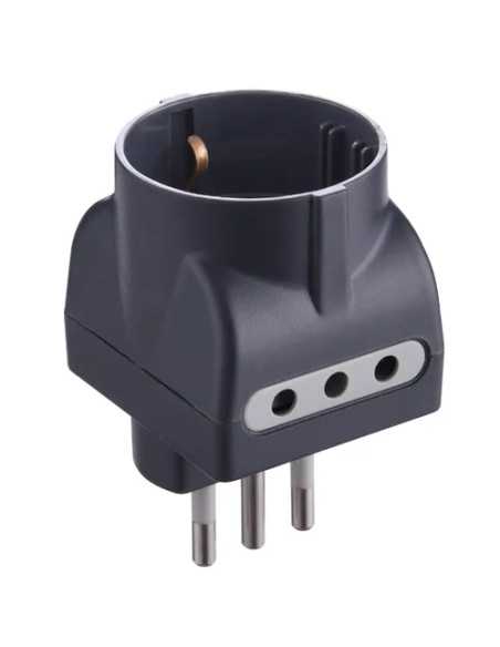 ADATTATORE TRIPLO SCHUKO 10A GRIGIO - ELECTRALINE | Utensili Store