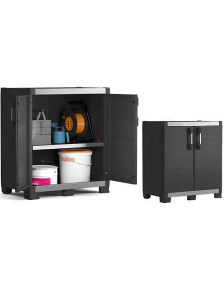 ARMADIO RESINA KETER GARAGE BASSO NERO - KETER | Utensili Store