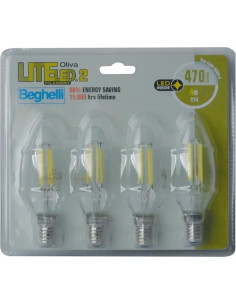 LAMPADA LED FILAMENTO OLIVA E14 - BEGHELLI