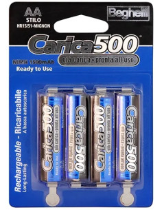 BATTERIE RICARICABILI STILO 'CARICA500' BEGHELLI - BEGHELLI