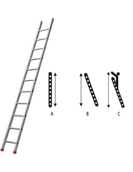 SCALA INDUSTRIALE 18GR GS550 GENIA APPOGGIO FACAL ALLUMINIO - Senza Marca | Utensili Store