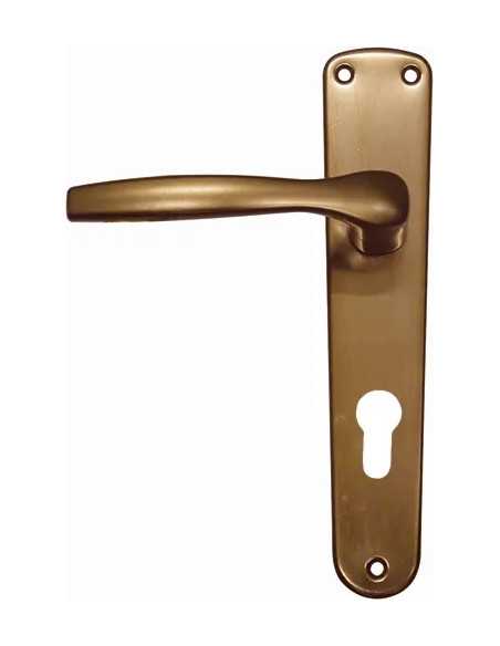 MANIGLIA IN ALLUMINIO GINEVRA CON PLACCA F.YALE BRONZO - Senza Marca | Utensili Store