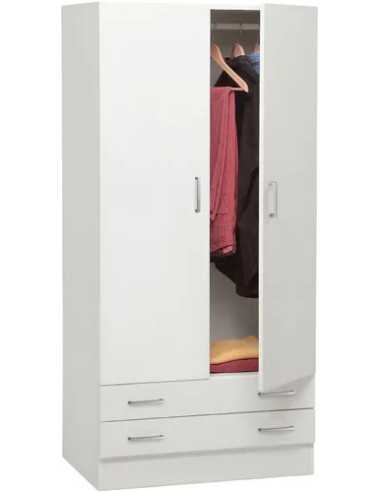 ARMADIO LEGNO BIANCO 2 ANTE + 2 CASSETTI - Senza Marca | Utensili Store