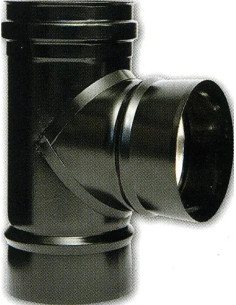 RACCORDO TUBO STUFA PELLET ACCIAIO INOX NERO - Senza Marca