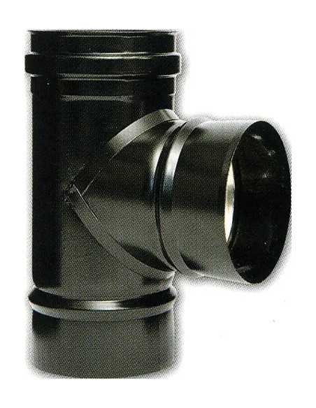 RACCORDO TUBO STUFA PELLET ACCIAIO INOX NERO - Senza Marca | Utensili Store