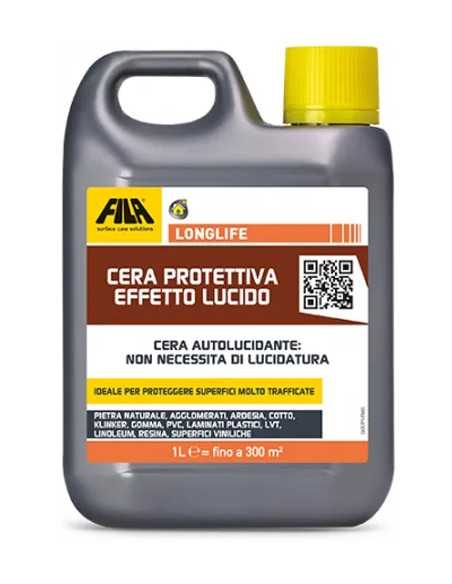 CERA PER PIETRA E COTTO LUCIDA "FILA LONGLIFE" 1LT - FILA | Utensili Store