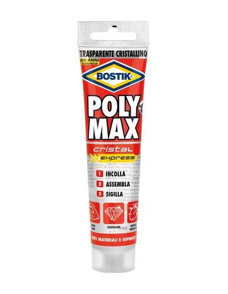 ADESIVO DI MONTAGGIO POLYMAX EXPRESS CRISTAL - BOSTIK | Utensili Store