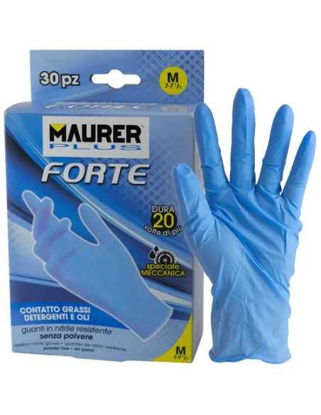 GUANTI MONOUSO NITRILE FORTE TG.S MAURER PLUS - MAURER-PLUS | Utensili Store