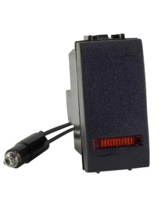 PULSANTE CAMPANELLO CON SPIA LIVING PLUS GRIGIO MAURER - Senza Marca