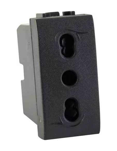 PRESA SICUREZZA BIPASSO LIVING PLUS GRIGIO MAURER - Senza Marca | Utensili Store