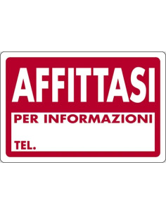 SEGNALETICA D'INFORMAZIONE 'AFFITTASI' - STAMPLAST