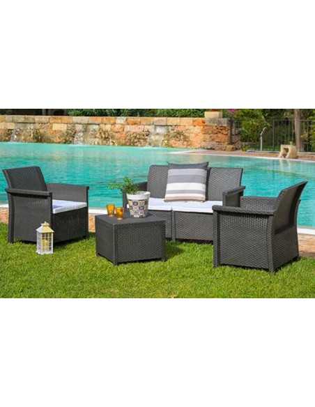 SALOTTO RESINA 3 POSTI BIANCO "DOLCEFARNIENTE" - Senza Marca | Utensili Store