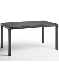 TAVOLO RESINA RETTANG. URANO ANTRACITE SIMILRATTAN  - Senza Marca
