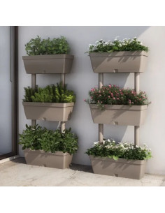 FIORIERA DA GIARDINO KIT 3PZ TORTORA  - Senza Marca