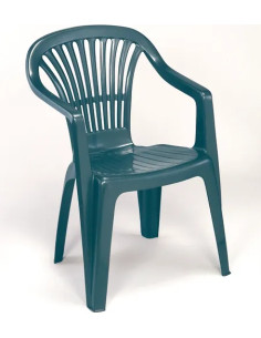 SEDIA RESINA VERDE ARGO-SCILLA CON BRACCIOLI  - Senza Marca