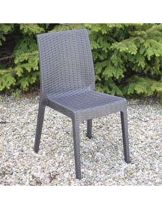 SEDIA RESINA SELENE ANTRACITE SIMILRATTAN  - Senza Marca