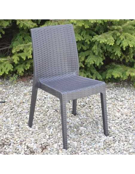 SEDIA RESINA SELENE ANTRACITE SIMILRATTAN - Senza Marca | Utensili Store