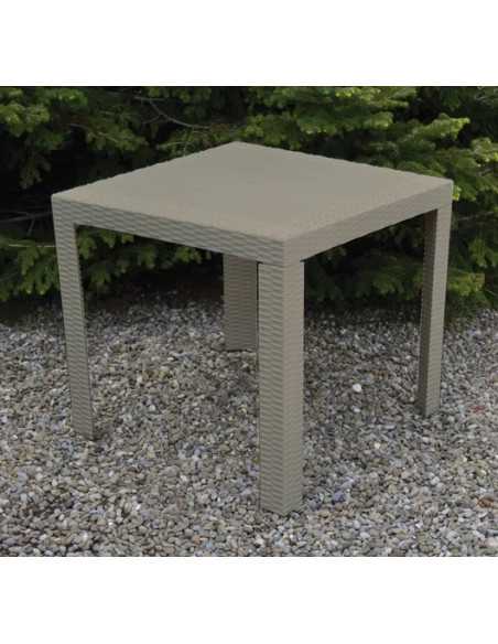 TAVOLO RESINA QUADRATO SATURNO TORTORA SIMILRATTAN - Senza Marca | Utensili Store