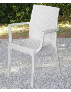 SEDIA RESINA CON BRACCIOLI  - Senza Marca