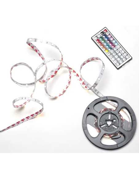 STRISCIA ADESIVA 150LED 5MT MULTICOLOR RGB INT/EST C/TELECOMANDO - MAURER | Utensili Store