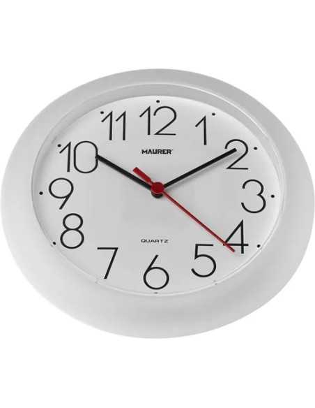 OROLOGIO BIANCO DA PARETE STRUTTURA E QUADRANTE PLASTICA - MAURER - MAURER | Utensili Store