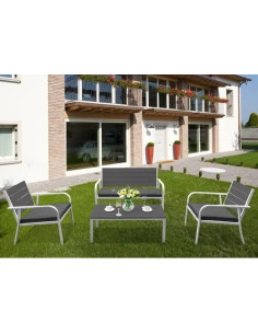 SALOTTO ACC. BIANCO POLYWOOD GRIGIO - PAPILLON