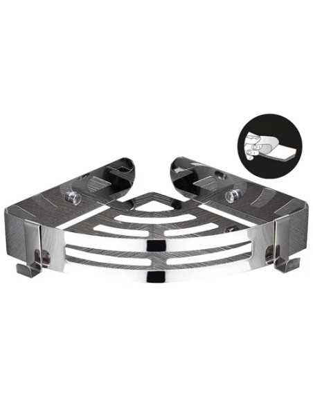 PORTA OGGETTI ANGOLARE CROMATO AUTOADESIVO MAURER - MAURER | Utensili Store