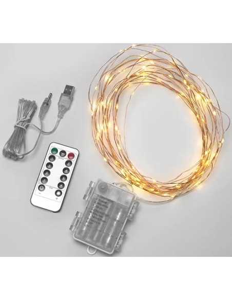 NATALE - LUCI 100 MICROLED L. BIANCA FREDDA BATT/USB MAURER-CF.SCATOLA - MAURER | Utensili Store