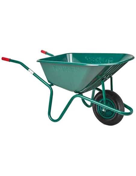 CARRIOLA C/VASCA PLASTICA 100LT VERDE MAURER - MAURER | Utensili Store