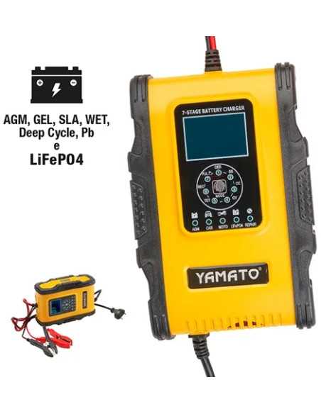 CARICABATTERIA E MANTENITORE CARICA ELETTRONICO AUTOMATICO 12/24V YAMATO - YAMATO | Utensili Store