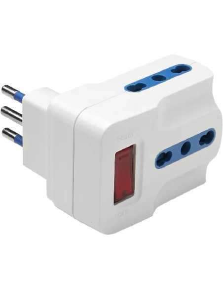 ADATTATORE SALVASPAZIO 10A C/INTERR. 3 PRESE BIP.BIANCO MAURER - MAURER | Utensili Store
