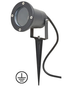 FARETTO GIARDINO CON PICCHETTO GU10 NERO PAPILLON - PAPILLON