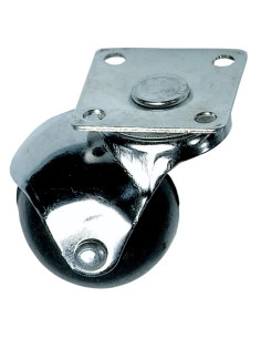 RUOTA NYLON C/PIASTRA SFERICA MAURER CROMATA - MAURER