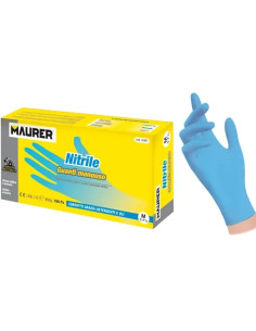 GUANTI MONOUSO NITRILE BLU TG.L MAURER - MAURER